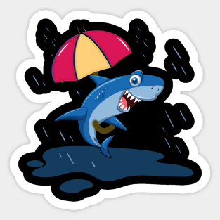 Fish With An Umbrella Sticker